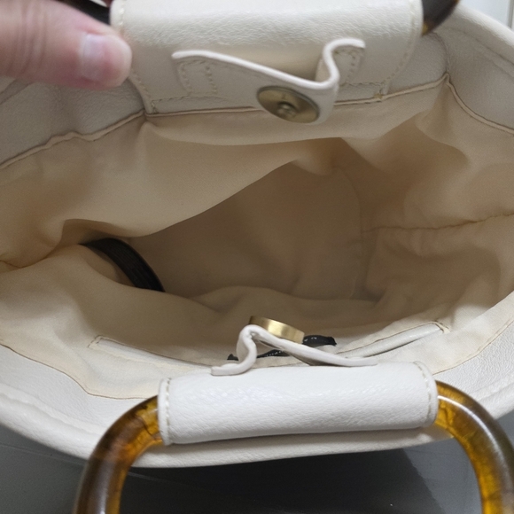 Anthropologie Westlyn Woven Bucket Bag In Cream With Crossbody Strap - Picture 10 of 10